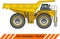 Off-highway truck. Heavy mining truck. Vector