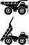 Off-highway trucks. Heavy mining trucks. Vector