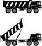 Off-highway trucks. Heavy mining trucks. Vector