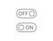 On and off line art icons. Switch buttons on white background. Toggle sign. Active and inactive symbol. Web interface