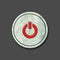 On.Off.Power. Social icon on a round stone. Isolated on a gray background. Social media. Design