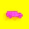 Off road 4x4 car 3d render fuchsia on yellow background