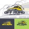 Off-road car logo template in three versions. Two colors artwork