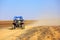 off road car with it\'s pilot in Morocco