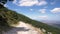 Off road drive top of mountain POV. Moncayo Sierra mountains, in Aragon, Spain. Nature landscape and scenic environment