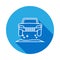 off road jump icon with long shadow. Element of racing for mobile concept and web apps icon with long shadow. Thin line icon for