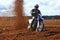 Off-road motorbike in dirt