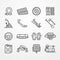 Off-road and overland car equipment vector set