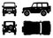 Off-road truck black icons vector illustration