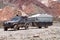 An off-road vehicle along the Quebrada de Purmamarca, Argentina