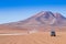 Off road vehicle on Bolivian andean plateau