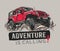 Off-road vehicle. Hand drawn vector illustration in vintage style