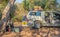 An off-road vehicle parked at a camping spot in the African wilderness