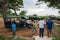 Off-road vehicle and tourists, safari in Yala National Park.