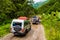 Off road vehicles with tourists in Annapurna Conservation Area, Nepal