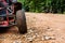 Off-road wheel on dirt road