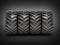 Off-road wheels on black gradient background 3D