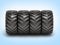 Off-road wheels on blue gradient background 3D