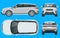 Off-road write car Modern VIP transport. Compact crossover, SUV, 5-door station wagon car. Offroad truck template vector