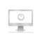 On off switch icon inside blank screen computer monitor with reflection minimalist modern icon vector illustration