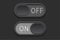 On and Off toggle switch buttons