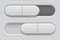 On and Off toggle switch slider buttons. Oval icons