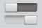 On and Off toggle switch slider buttons. Rectangle icons