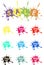 Off vector tags, sale. The spot of spilled paint on white. Colorful sale label icons, product packing