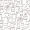 Ð¡offee makers  and grinders. Vector   pattern