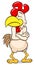 Offended cartoon chicken with crossed arms