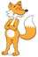 Offended cartoon fox with arms crossed