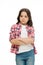 Offended feelings. Child offended keep silence. Girl serious face offended white background. Kid unhappy looks strictly