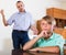 Offended teenager having conflict with father