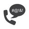 Offensive phone talk glyph icon