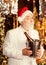 Offer chilled good wine. tuxedo senior sommelier. new year night might be long. merry christmas to you. lets celebrate