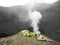 Offerings at the mouth of the crater of Mount Bromo