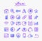 Office 2 linear icons collection