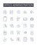 Office administration line icons collection. Velocity, Motion, Quickening, Momentum, Swiftness, Burst, Thrust vector and