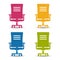 Office Armchair Icon - Colorful Vector Illustration - Isolated On White