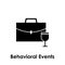 office bag, glass, behavioral events icon. One of business collection icons for websites, web design, mobile app