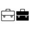 Office bag line and glyph icon. Briefcase vector illustration isolated on white. Portfolio outline style design