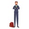 Office bank teller icon, cartoon style