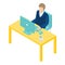 Office bank worker icon, isometric style