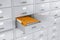 Office Binder Folder in Opened Bank Safe Deposit Box. 3d Rendering