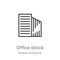 office block icon vector from building architecture collection. Thin line office block outline icon vector illustration. Outline,