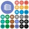 Office block round flat multi colored icons