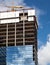 Office building construction. Mirror windows