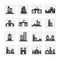 office building icon set