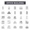 Office building line icons, signs, vector set, linear concept, outline illustration