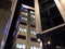 Office buildings in Bond Court a recently renovated 1970s business development in Leeds town centre illuminated at night